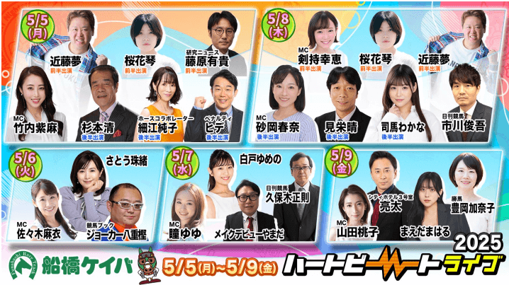 【2025年5月】船橋競馬イベント情報|かしわ記念&東京湾カップ開催!公式YouTube配信