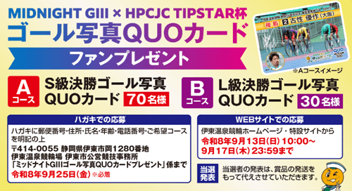 決勝ゴール写真QUOカードプレゼント