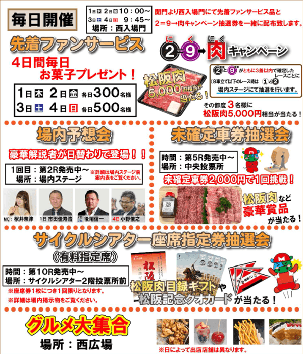 松阪競輪開設76周年記念GⅢ 蒲生氏郷杯王座競輪イベント情報